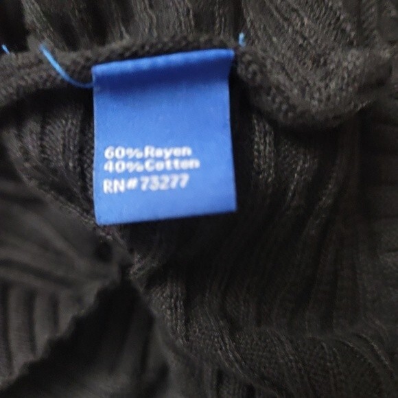 Apt. 9 Ribbed Tunic Black Sweater Dress Balloon Long Sleeves Size Medium - Picture 4 of 6